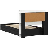  Okvir kreveta s pohranom Crna 90 x 190 cm Konstruirano drvo - Crna 90 x 190 cm sa središnjom policom | shoptok.hr
