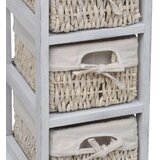 vidaXL 240796 Wooden Storage Rack 3 Weaving Baskets White | shoptok.hr