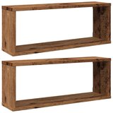 vidaXL Zidne kockaste police 2 kom Staro drvo 60x15x23 cm | shoptok.hr