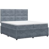  Boxspring krevet s madracem Tamnosiva 200 x 200 cm Baršun | shoptok.hr