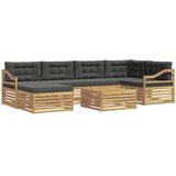 vidaXL Zunanja garnitura za sedenje z blazino 7 pcs Bela in antracit, (5000279627) | Shoptok.si