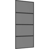  Klizna vrata 90 x 205 cm Kaljeno Staklo i Aluminij - Crna 90 x 205 cm Tamno prozirno | shoptok.hr