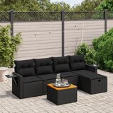 vidaXL 6-dijelni set vrtnih sofa s jastucima crni od poliratana | shoptok.hr