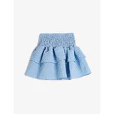 Koton Layered Gipping Mini Skirt With Detail Check.