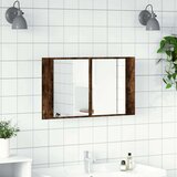 vidaXL LED kopalniška omarica z ogledalom dim. hrast 80x12x45 akril | Shoptok.si