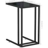  Bočni stolić za računalo crni 50x35x65 cm od kaljenog stakla | shoptok.hr