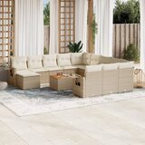 vidaXL 13-dijelni set vrtnih sofa s jastucima poliratan Bež | shoptok.hr