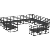 vidaXL Vrtna sedežna garnitura 12 pcs Črna 353 x 283 x 71 cm Aluminij | Shoptok.si
