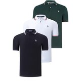 Dewberry TRIPLE SET T8594 MENS T-SHIRT-BLACK-WHITE-NEFT Cene