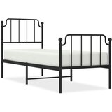  The Living Store Kovinski posteljni okvir z vzglavjem in vznožjem črn 80x200 cm - Posteljni Okvir, (21455254) | Shoptok.si