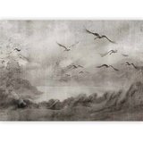  Foto tapeta - Swan flight - abstract landscape of birds over a lake with texture 150x105 Vodootporna | shoptok.hr
