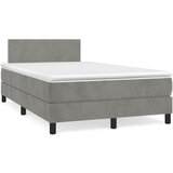 vidaXL Box spring postelja z vzmetnico svetlo siva 120x190 cm žamet Cene