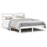  Okvir za krevet s uzglavljem bijeli 135 x 190 cm od borovine | shoptok.hr