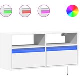 vidaXL Stenska TV omarica z LED lučkami bela 100x31x45 cm, (21375029) | Shoptok.si