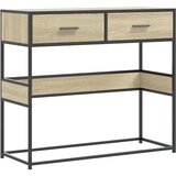 Maison Chic Konzolna mizica - miza ob steni sonoma hrast 90x35x80 cm inženirski les, (21786559) | Shoptok.si