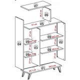 Hanah home polica za knjige form walnut cream | ePonuda.com