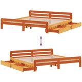  Okvir kreveta bez madraca voštano smeđi 200x200 cm od borovine | shoptok.hr