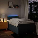 vidaXL Box spring postelja z vzmetnico modra 120x190 cm blago, (21307216) | Shoptok.si