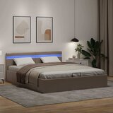  Hidraulični okvir za krevet LED boja cappuccina 180 x 200 cm | shoptok.hr