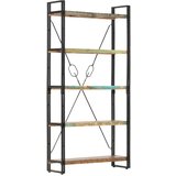 Furnova Knjižna omara 5-nadstropna 90x30x180cm trden predelan les, (21932536) Cene
