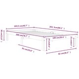  Okvir za krevet od masivne borovine 100 x 200 cm | shoptok.hr