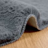 vidaXL Faux Rabbit Fur Rug Antracit Ø 200 cm Poliester | shoptok.hr