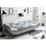 MID.YOU ZOFA S POSTELJNO FUNKCIJO, modra, srebrne barve, temno siva tekstil, leseni material | Shoptok.si