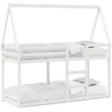 Krevet na kat s krovom bijeli 80 x 200 cm od masivne borovine | shoptok.hr