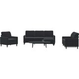  4-dijelni set sofa s jastucima crni baršunasti | shoptok.hr