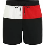 Tommy Hilfiger Underwear Kratke kopalne hlače 'MEDIUM DRAWSTRING' mornarska / ognjeno rdeča / bela