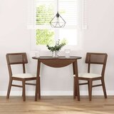 vidaXL Jedilni stoli z blazinami 2 kosa Brown Solid Wood Rubber | Shoptok.si