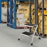 MID.YOU Zložljiva Lestev Solid W1, Bela, Jeklo | Shoptok.si