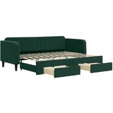  Dnevni krevet na razvlačenje tamnozeleni 80 x 200 cm baršunasti | shoptok.hr