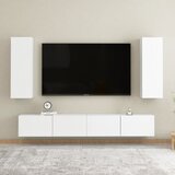 The Living Store Komplet TV omaric 4-delni bela iverna plošča - TV Omarica, (21434503) Cene