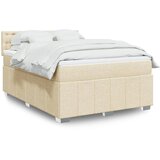  Krevet s oprugama i madracem krem 140x200 cm od tkanine | shoptok.hr