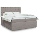  Box spring postelja z vzmetnico taupe 200x200 cm blago, (21308200) | Shoptok.si