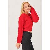 Dewberry Z3034 WOMEN'S V COLLAR SWEATER-RED | shoptok.hr