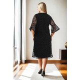 Dewberry E2654 Spanish Sleeve Plus Size Evening Dress-BLACK Cijene