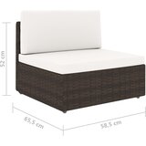  Modularni dvosjed od poliratana smeđi | shoptok.hr