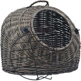  Transporter za mačke sivi 50 x 42 x 40 cm od prirodne vrbe | shoptok.hr