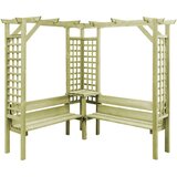 vidaXL Kotna pergola s klopjo impregnirana borovina Cene