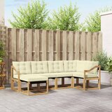  Set vanjskih sofa 6 kom. Bijela i krem Smeđa 245 x 126,5 x 73 cm | shoptok.hr