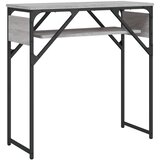  Konzolni stol s policama siva boja hrasta 75x30x75 cm drveni | shoptok.hr