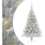  Umjetno predsvijetljeno božićno drvce Srebrno 120 cm PET | shoptok.hr