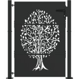 vidaXL Vrtna vrata Drugo Črna 105 x 150 cm Jeklo s prašnim premazom | Shoptok.si