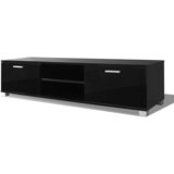 Maison Chic TV omarica - TV enota - Televizijska omarica visok sijaj črna 140x40,5x35 cm, (21701049) Cene