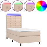  box spring i madrac LED cappuccino 80x200cm umjetna koža | shoptok.hr