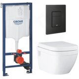 Grohe Euro Ceramic WC šolja bela, vodokotlić phantom black taster | ePonuda.com