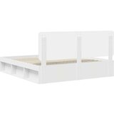  Konstrukcija postelje Bela 200 x 200 cm Masivno borovo les, (5000103024) | Shoptok.si