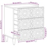  Posteljna omarica Bela 50 x 33 x 60 cm Masiven les manga, (5000210725) | Shoptok.si